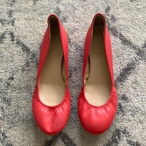 J. Crew red leather ballet flats - six 8